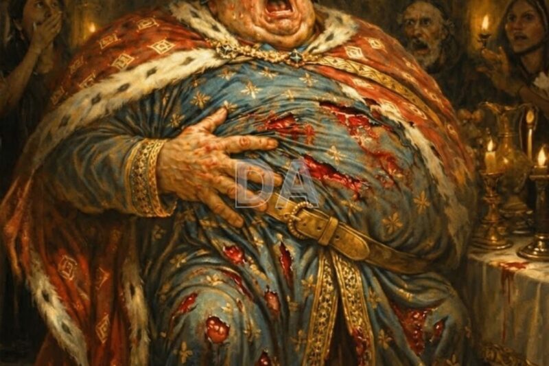 O rei cujo corpo se rompeu por dentro quando uma doença fatal o acometeu durante sua coroação.